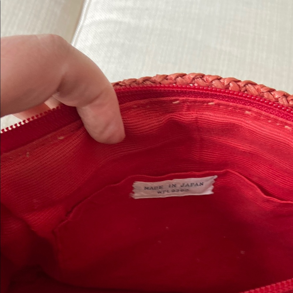 Woven Coral Straw Bag - Picture 6 of 10